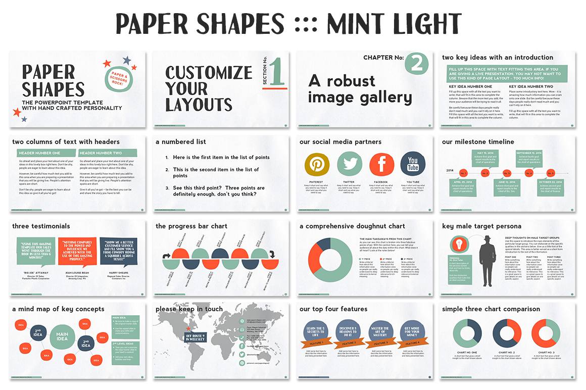 Paper Shapes Powerpoint Presentation - Presentations - 4